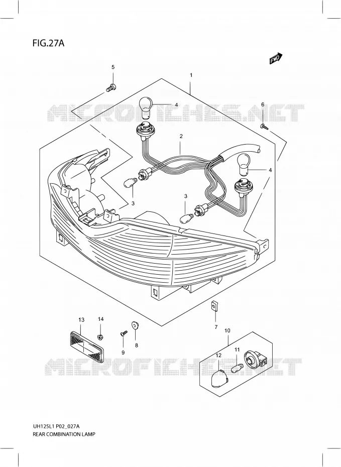 TAIL LIGHT ASSY (MODEL EXECUTIVE P19 AND RACING P19) Suzuki SCOOTER 125 BURGMAN 2012  UH125G L1 (P19)