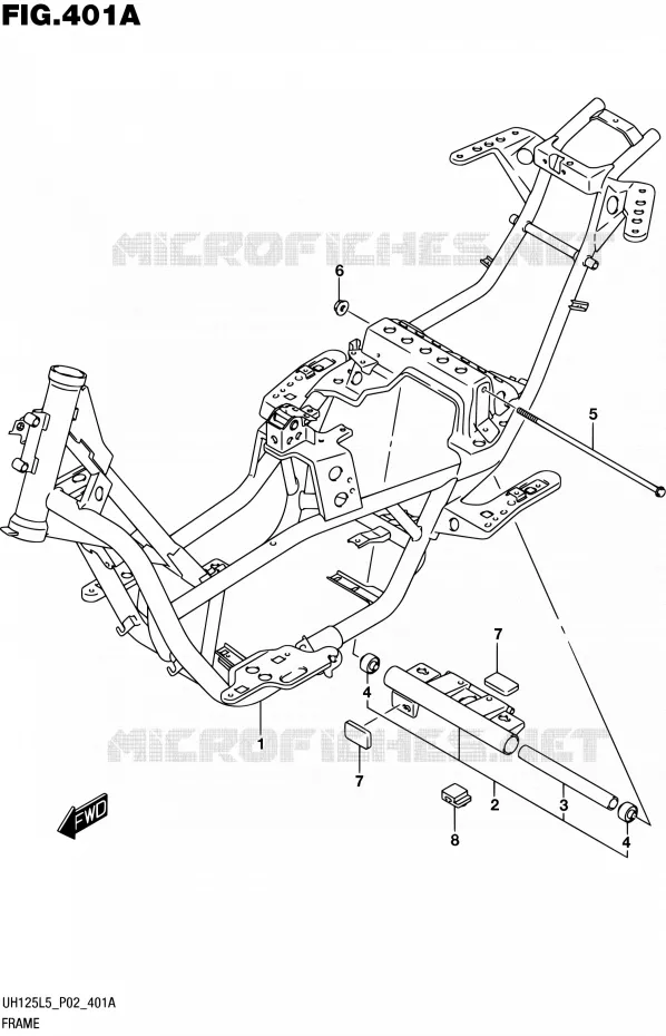 FRAME Suzuki SCOOTER 125 BURGMAN 2015  UH125 L5 (P19)