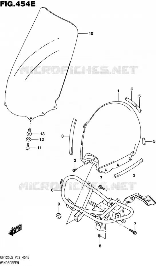 VOORRUIT (UH125AL5 P04) Suzuki SCOOTER 125 BURGMAN 2015  UH125 L5 (P19)