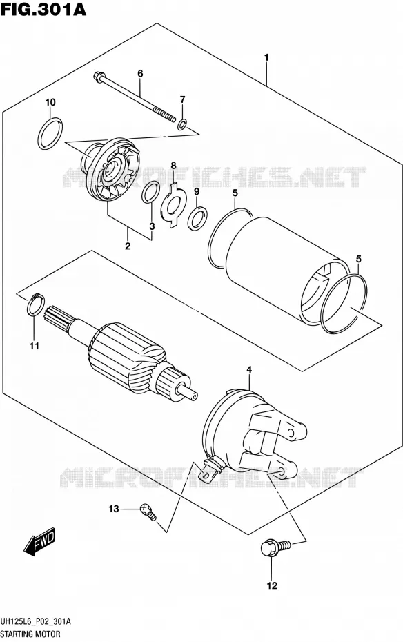 STARTMOTOR Suzuki SCOOTER 125 BURGMAN 2016  UH125 L6 (P02)