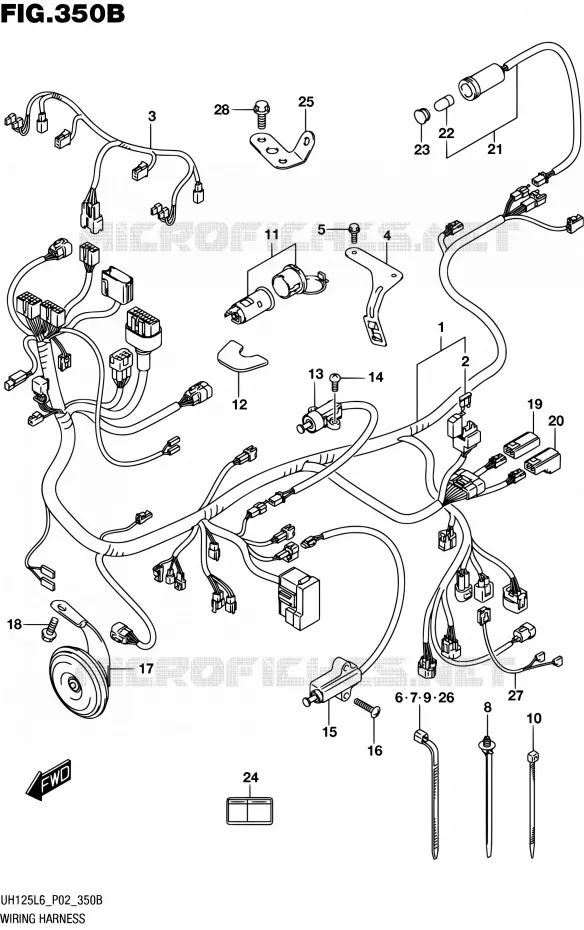 BEDRADING (UH125L6 P04) Suzuki SCOOTER 125 BURGMAN 2016  UH125 L6 (P19)