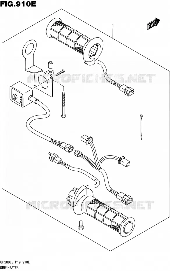 GRIP HEATER SET (OPTIONAL:UH200AL5 P04) Suzuki SCOOTER 200 BURGMAN 2005  UH200A L5 (P19)