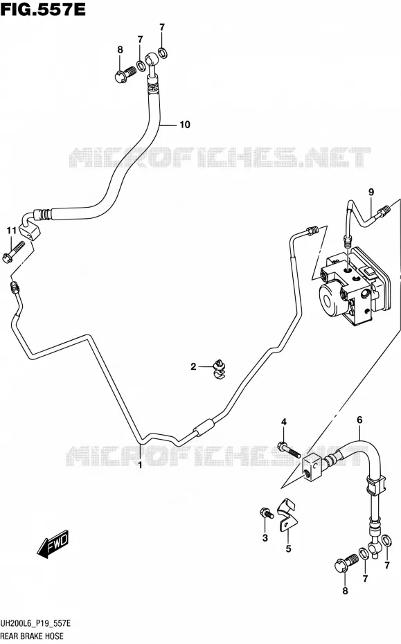 ACHTER REMSLANG (UH200AL6 P34) Suzuki SCOOTER 200 BURGMAN 2016  UH200A L6 (P19)