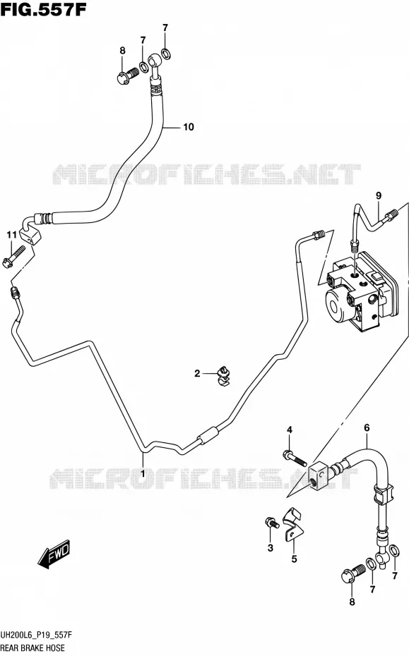 ACHTER REMSLANG (UH200AL6 P53) Suzuki SCOOTER 200 BURGMAN 2016  UH200A L6 (P19)