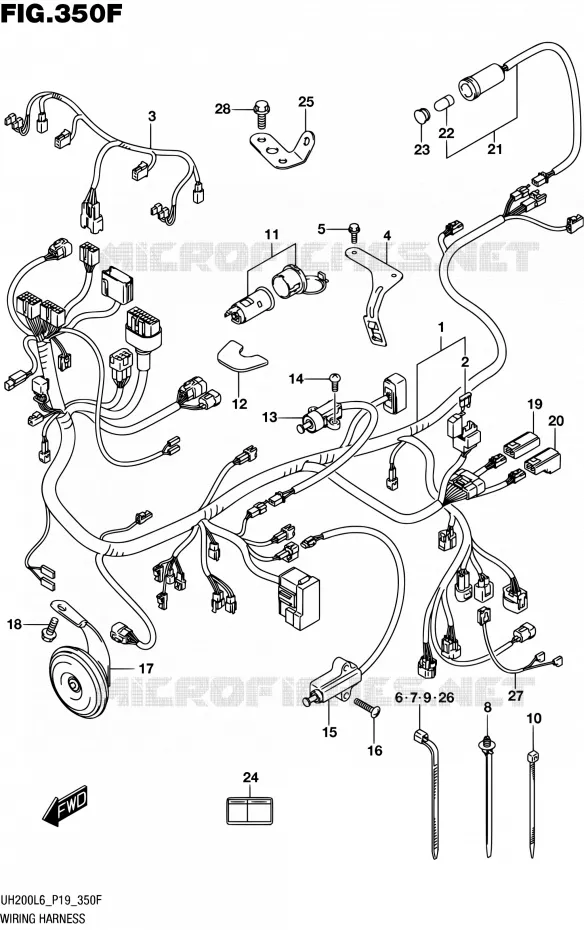 BEDRADING (UH200AL6 P53) Suzuki SCOOTER 200 BURGMAN 2016  UH200A L6 (P19)