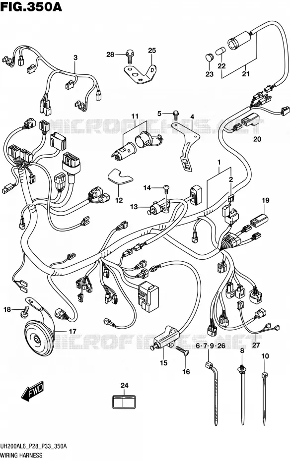 BEDRADING (UH200AL6 P28) Suzuki SCOOTER 200 BURGMAN 2016  UH200A L6 (P28,P33)