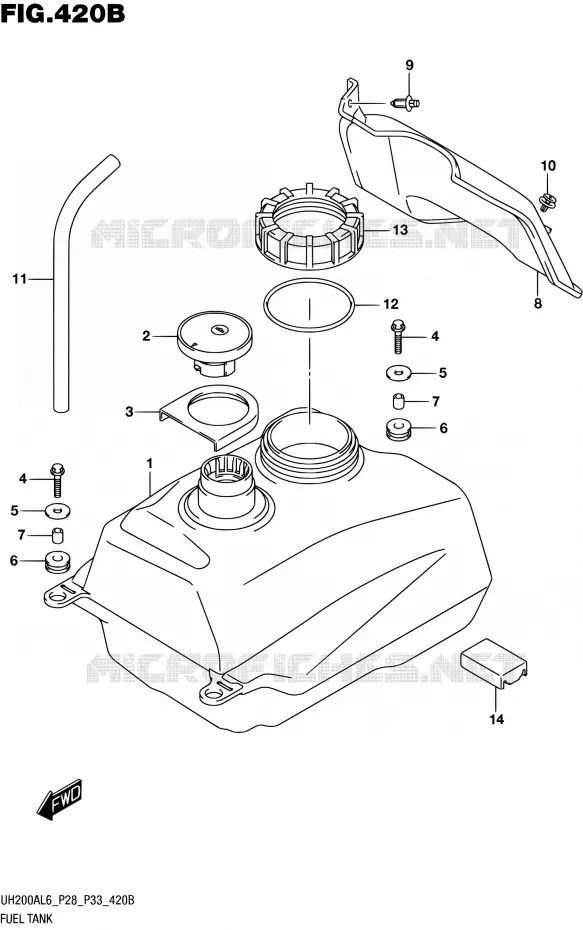 BENZINETANK (UH200AL6 P33) Suzuki SCOOTER 200 BURGMAN 2016  UH200A L6 (P28,P33)