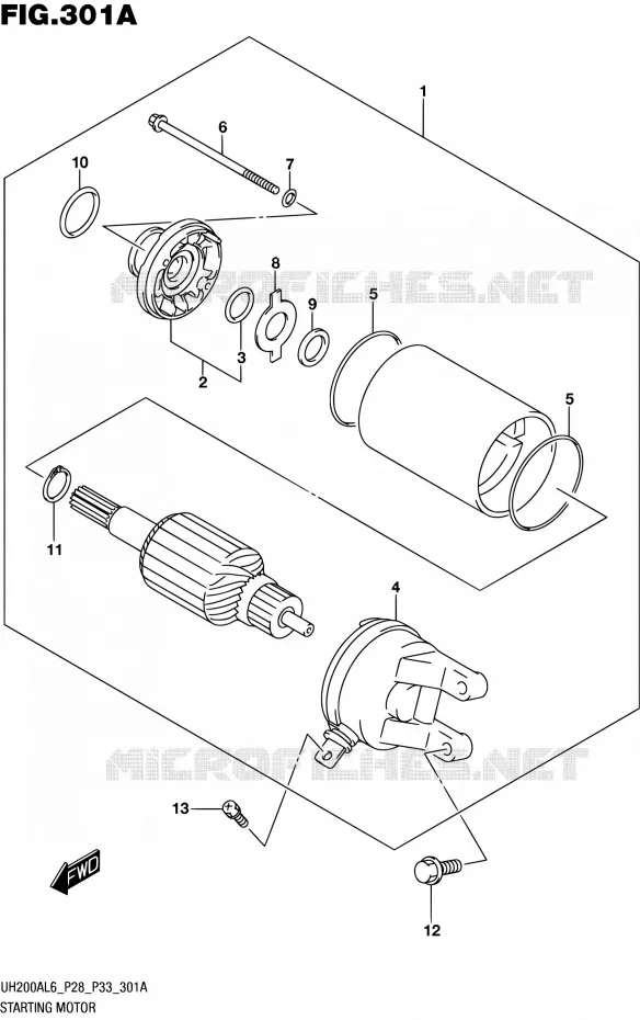 STARTMOTOR Suzuki SCOOTER 200 BURGMAN 2016  UH200A L6 (P28,P33)