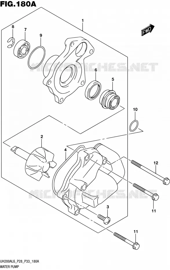 WATERPOMP Suzuki SCOOTER 200 BURGMAN 2016  UH200A L6 (P28,P33)
