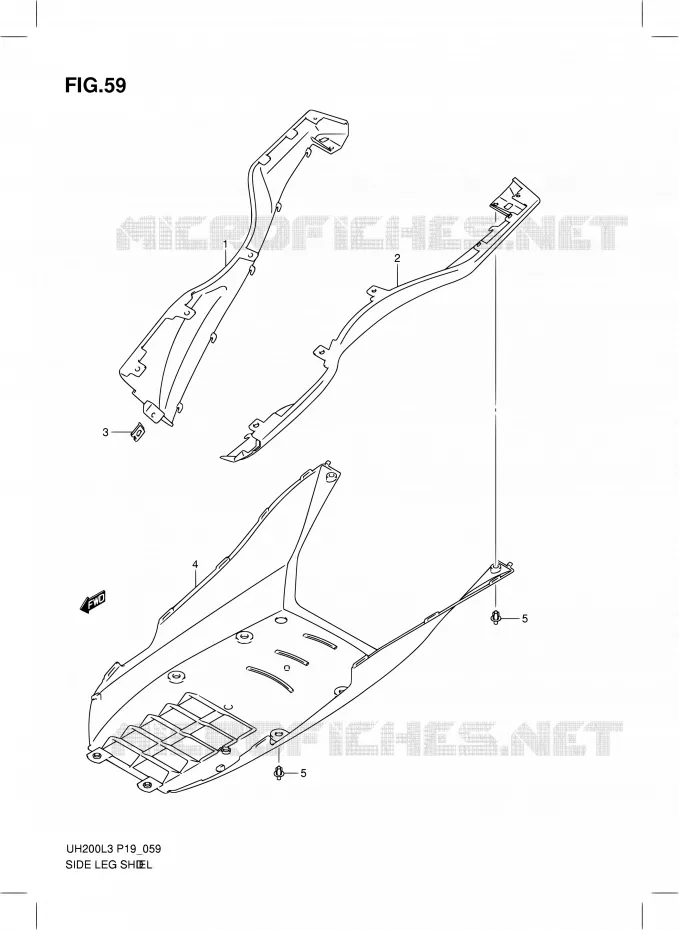 ONDERAANKLEDING (UH200GL3 P19) Suzuki SCOOTER 200 BURGMAN 2013  UH200G L3 (P19)