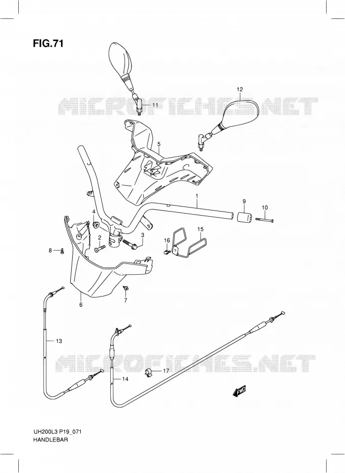 STUUR (UH200ZRL3 P19) Suzuki SCOOTER 200 BURGMAN 2013  UH200G L3 (P19)