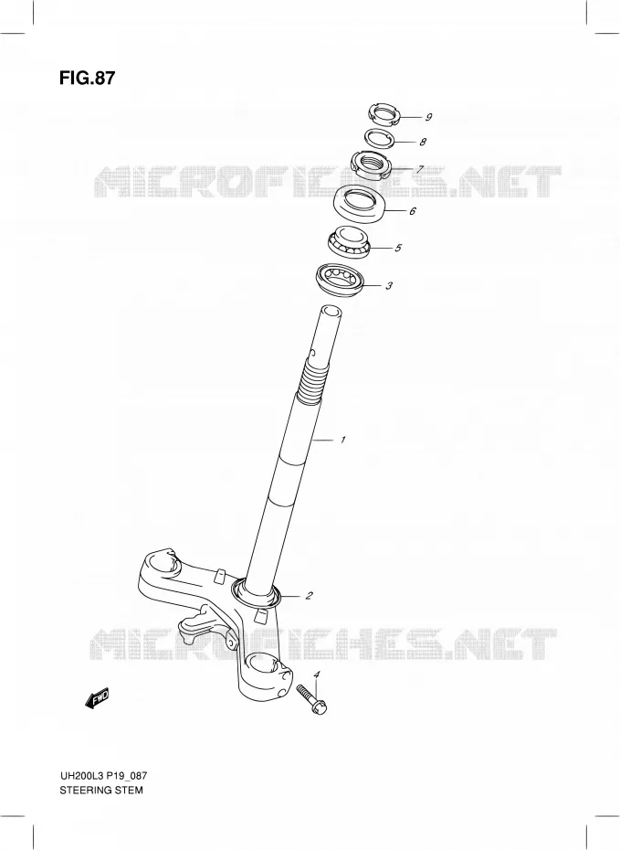STUURKOLOM Suzuki SCOOTER 200 BURGMAN 2013  UH200G L3 (P19)