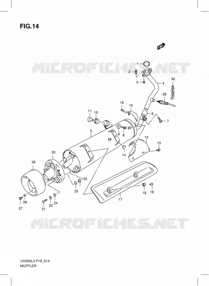 GELUIDDEMPER (UH200GL3 P19) Suzuki SCOOTER 200 BURGMAN 2013  UH200 L3/UH200Z L3 (P19)