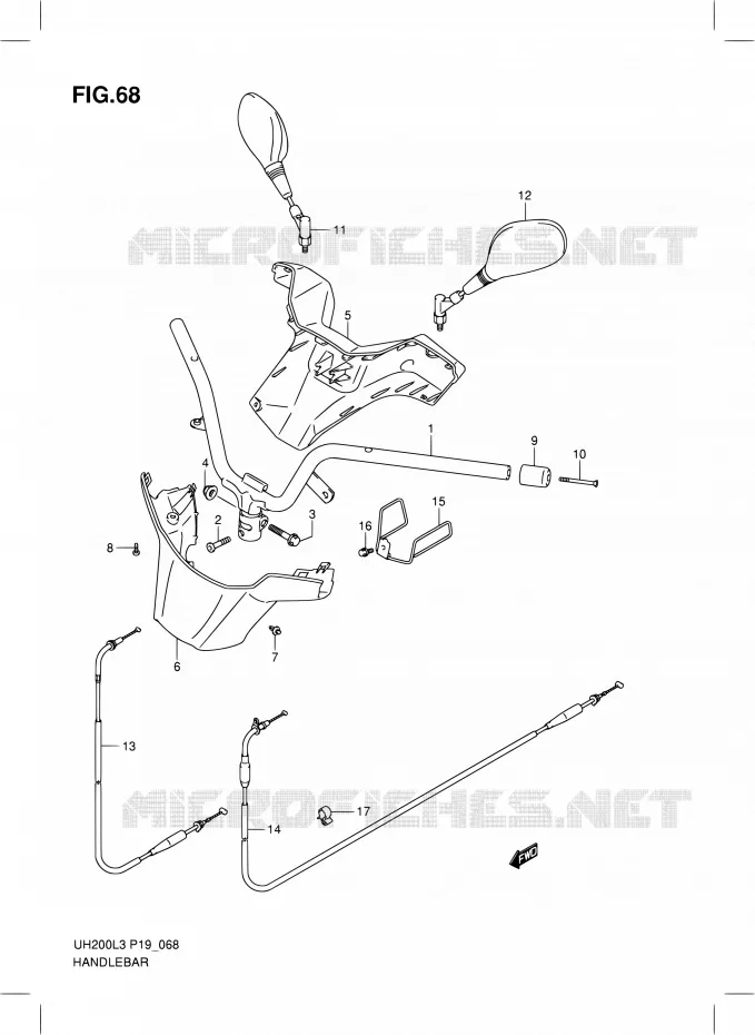 STUUR (UH200L3 P19) Suzuki SCOOTER 200 BURGMAN 2013  UH200 L3/UH200Z L3 (P19)