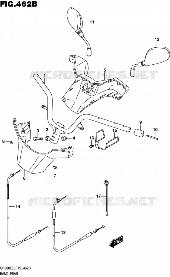 STUUR (UH200L6 P53) Suzuki SCOOTER 200 BURGMAN 2016  UH200 L6 (P19)