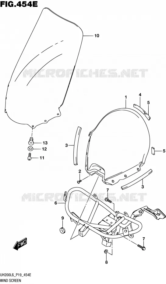 VOORRUIT (UH200AL6 P34) Suzuki SCOOTER 200 BURGMAN 2016  UH200 L6 (P19)