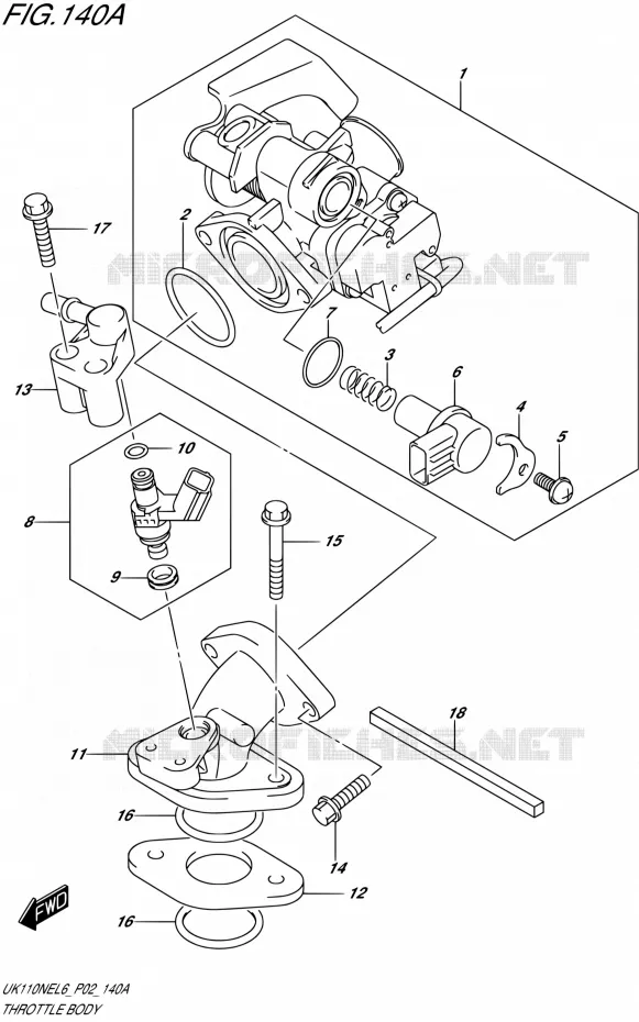 GASKLEPHUIS Suzuki SCOOTER 110 ADDRESS 2016  UK110NE L6 (P02)