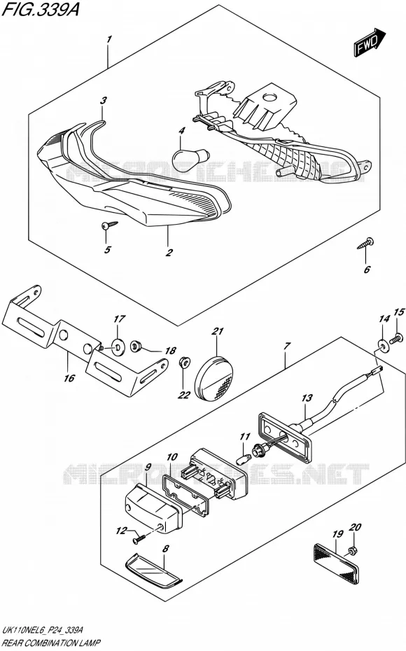 TAIL LIGHT ASSY Suzuki SCOOTER 110 ADDRESS 2016  UK110NE L6 (P24)