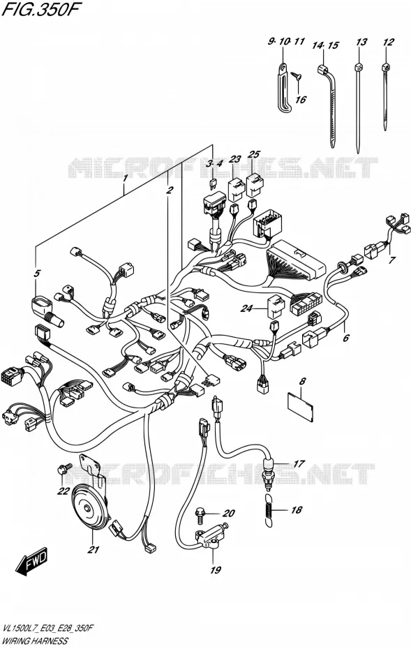 BEDRADING (VL1500TL7 E28) Suzuki MOTO 1500 BOULEVARD 2017  VL1500B L7/VL1500BT L7/VL1500T L7 (E03,E28,E33)