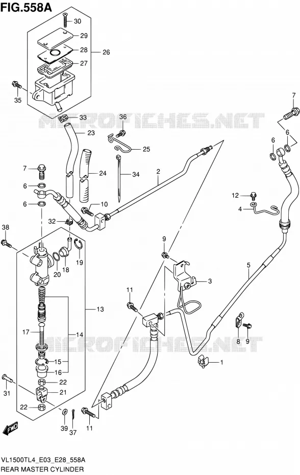 ACHTER HOOFDREMCILINDER Suzuki MOTO 1500 BOULEVARD 2014  VL1500T L4 (E03,E28,E33)