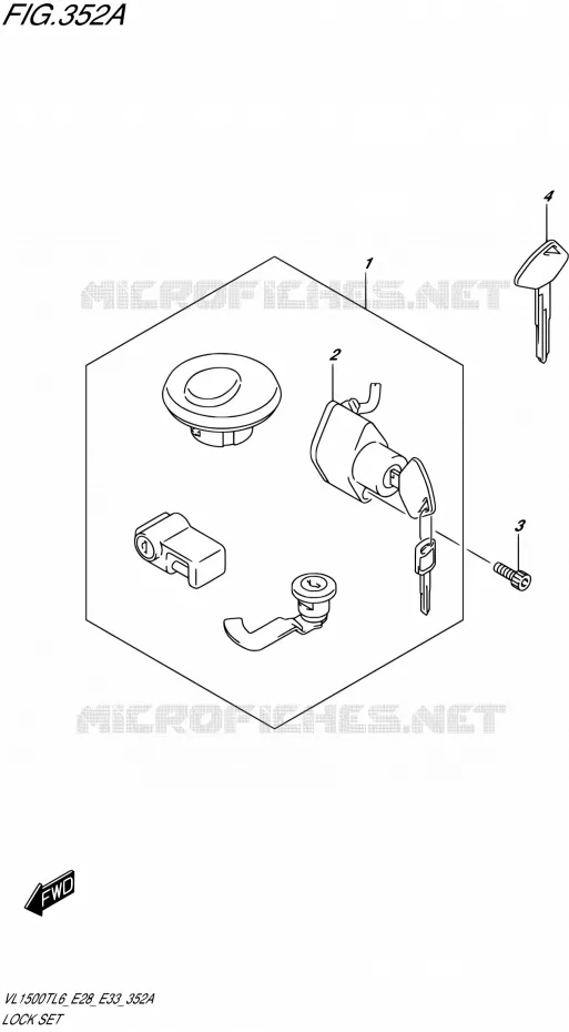 LOCK SET Suzuki MOTO 1500 BOULEVARD 2016  VL1500T L6 (E28,E33)