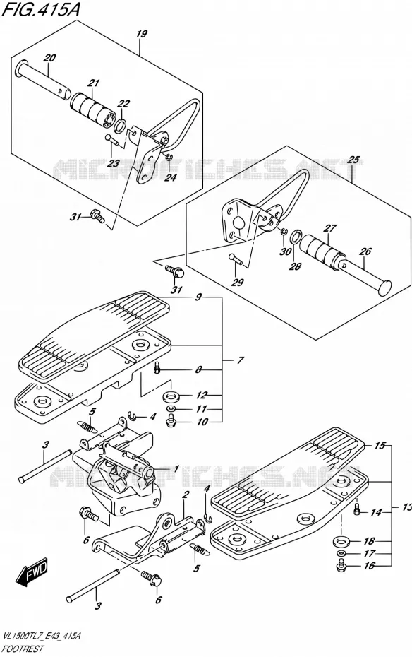 FOOTREST Suzuki MOTO 1500 BOULEVARD 2017  VL1500T L7 (E43)