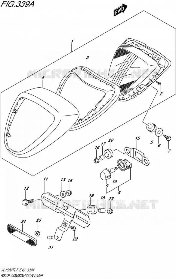 TAIL LIGHT ASSY (VL1500BTL7 E43) Suzuki MOTO 1500 BOULEVARD 2017  VL1500T L7 (E43)