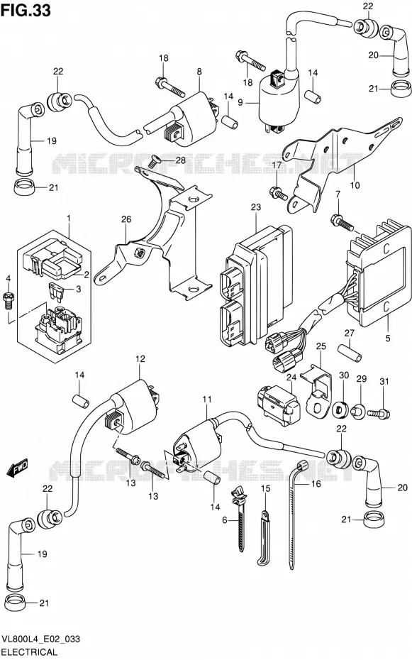 ELEKTRISCH (VL800L4 E02) Suzuki MOTO 800 INTRUDER 2014  VL800C L4 (E19)