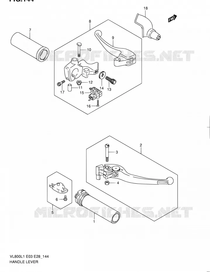 HANDGRIPS - LEVERS Suzuki MOTO 800 VOLUSIA 2011  VL800 L1/VL800T L1/VL800C L1