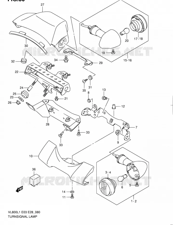 INDICATOREN (VL800L1 E28) Suzuki MOTO 800 INTRUDER 2011  VL800 L1/VL800T L1/VL800C L1