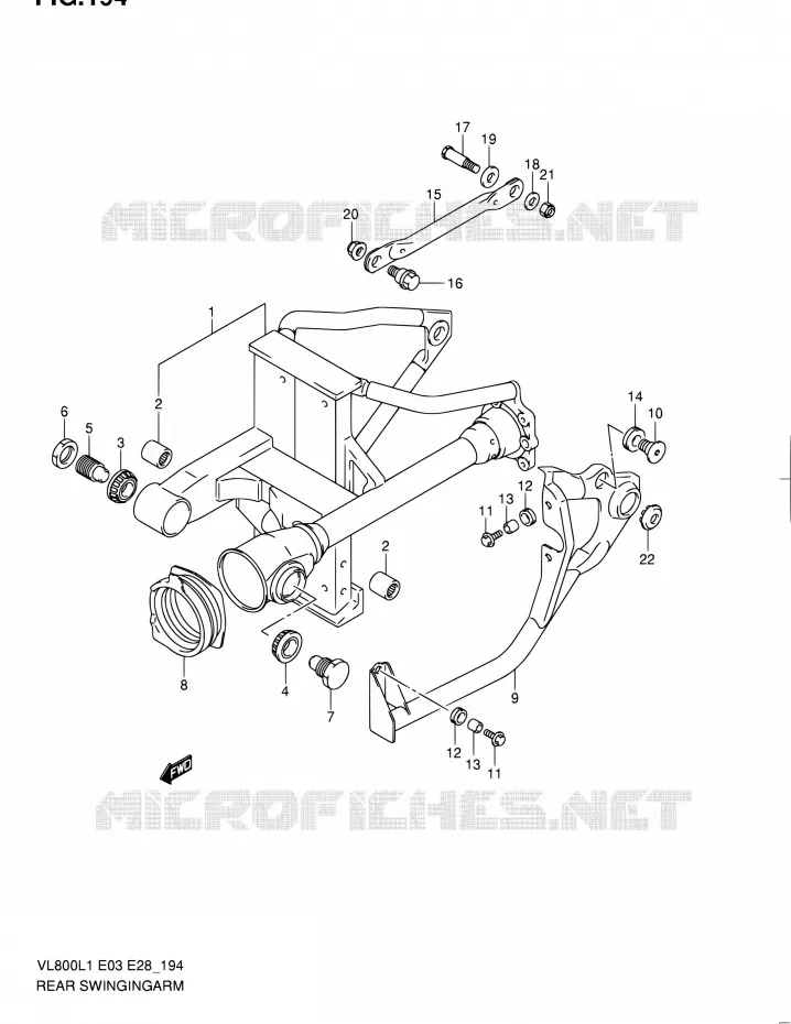 SWINGARM Suzuki MOTO 800 INTRUDER 2011  VL800 L1/VL800T L1/VL800C L1