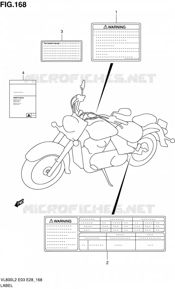 ETIKET (VL800CL2 E33) Suzuki MOTO 800 VOLUSIA 2012  VL800 L2/VL800T L2/VL800C L2