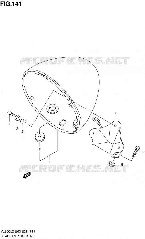 HEADLIGHT BOWL Suzuki MOTO 800 VOLUSIA 2012  VL800 L2/VL800T L2/VL800C L2