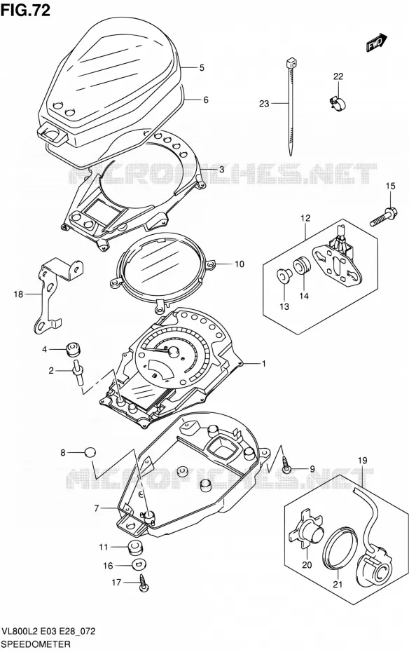 SNELHEIDSMETER (VL800CL2 E03) Suzuki MOTO 800 VOLUSIA 2012  VL800 L2/VL800T L2/VL800C L2