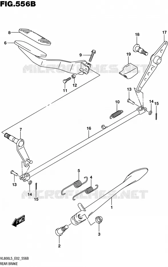 ACHTERREM (VL800L5 E19) Suzuki MOTO 800 INTRUDER 2015  VL800 L5 (E02)