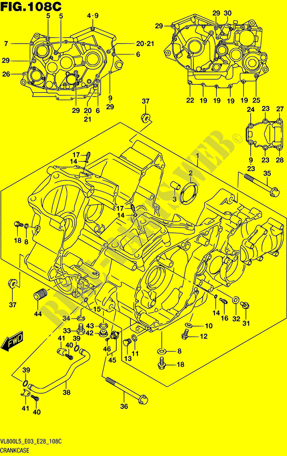 CASING (VL800TL5 E03) voor Suzuki BOULEVARD 800 2015