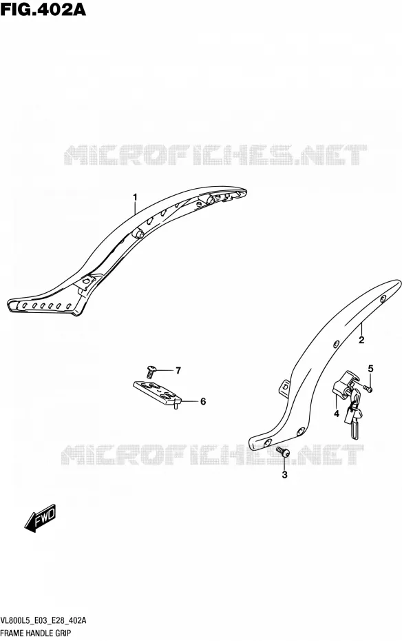 FRAME HANDGREEP (VL800L5 E03) Suzuki MOTO 800 BOULEVARD 2015  VL800 L5/VL800T L5 (E03,E28)