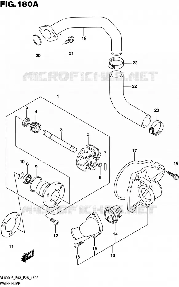 WATERPOMP Suzuki MOTO 800 BOULEVARD 2016  VL800 L6/VL800T L6 (E03,E28,E33)