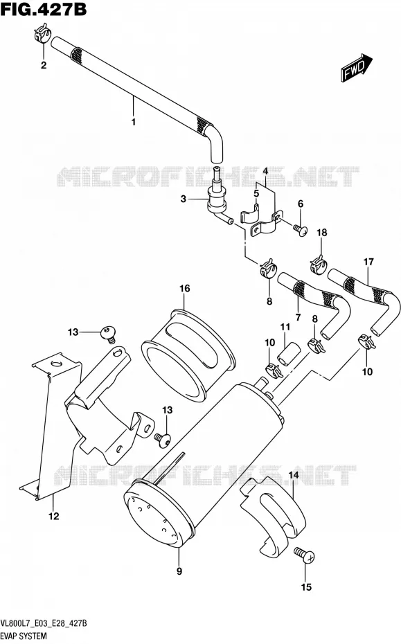 FUEL EVAP SYSTEM (VL800TL7 E33) Suzuki MOTO 800 BOULEVARD 2017  VL800 L7/VL800T L7 (E03,E28,E33)