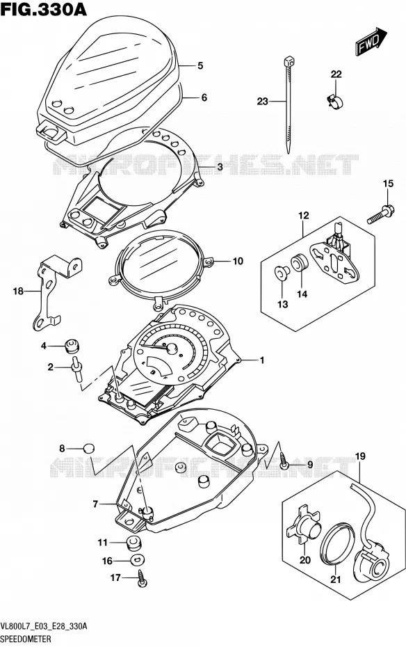 SNELHEIDSMETER (VL800L7 E03) Suzuki MOTO 800 BOULEVARD 2017  VL800 L7/VL800T L7 (E03,E28,E33)