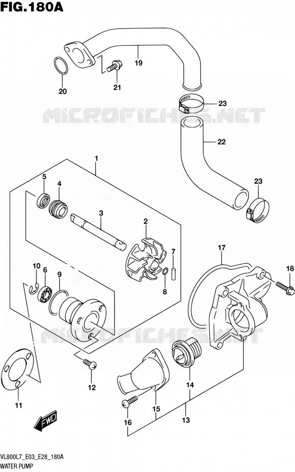 WATERPOMP Suzuki MOTO 800 BOULEVARD 2017  VL800 L7/VL800T L7 (E03,E28,E33)