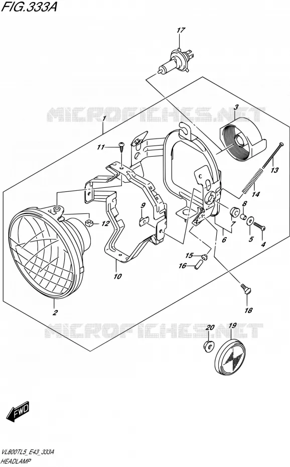KOPLAMP Suzuki MOTO 800 BOULEVARD 2015  VL800T L5 (E43)