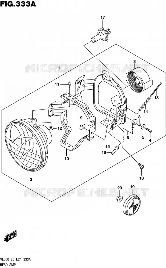 KOPLAMP Suzuki MOTO 800 BOULEVARD 2016  VL800T L6 (E24)