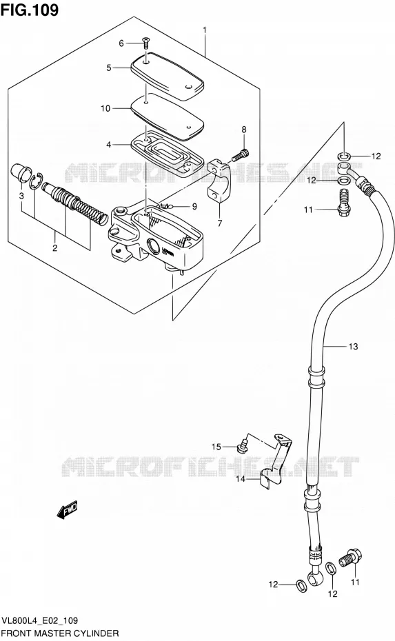 FRONT HOOFDREMCILINDER Suzuki MOTO 800 INTRUDER 2014  VL80UE L4 (E19)