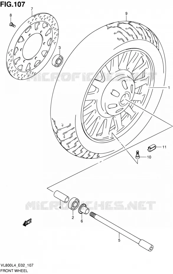 VOORWIEL (VL800CUEL4 E19) Suzuki MOTO 800 INTRUDER 2014  VL80UE L4 (E19)