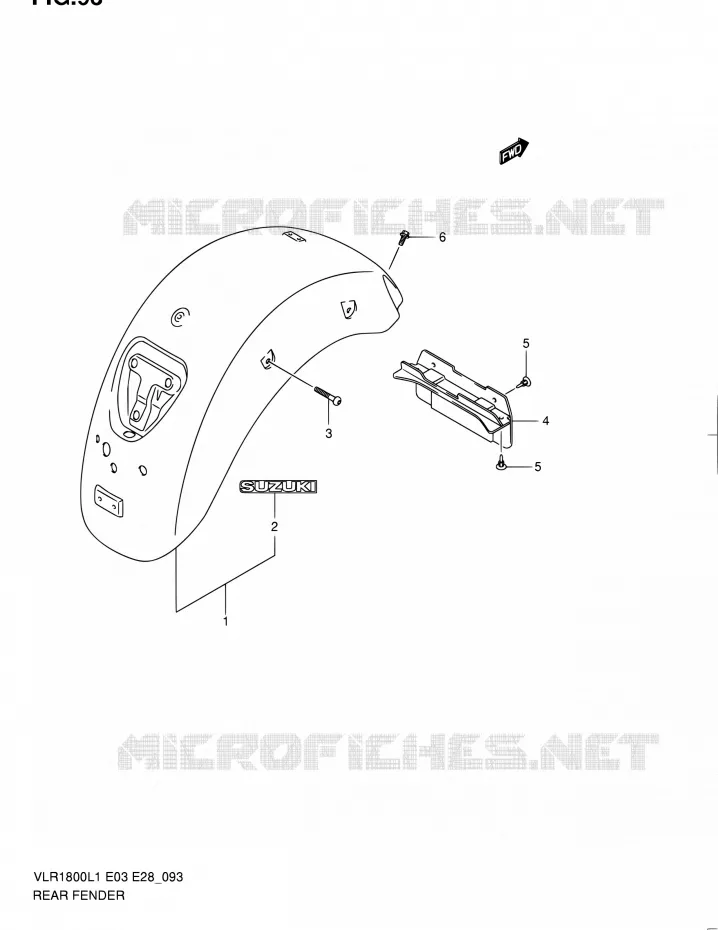 ACHTERSPATBORD (VLR1800L1 E03) Suzuki MOTO 1800 INTRUDER 2011  VLR1800 L1/VLR1800T L1 (E03,E28,E33)