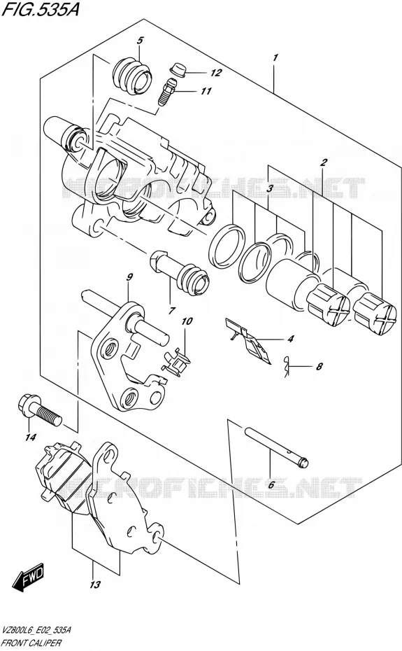 FRONT CALIPER Suzuki MOTO 800 INTRUDER 2016  VZ800 L6 (E02)