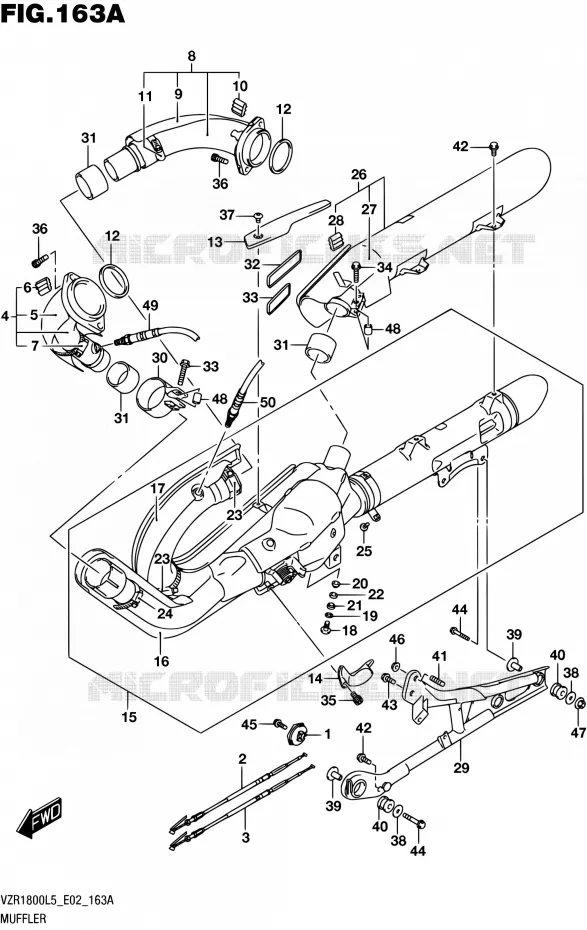 GELUIDDEMPER (VZR1800L5 E02) Suzuki MOTO 1800 INTRUDER 2015  VZR1800BZ L5 (E19)