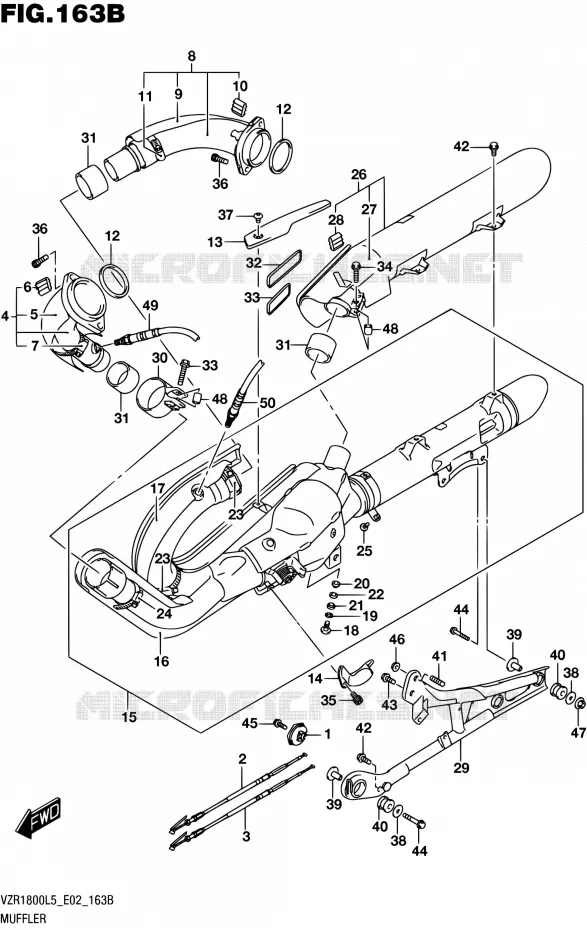GELUIDDEMPER (VZR1800L5 E19) Suzuki MOTO 1800 INTRUDER 2015  VZR1800BZ L5 (E19)