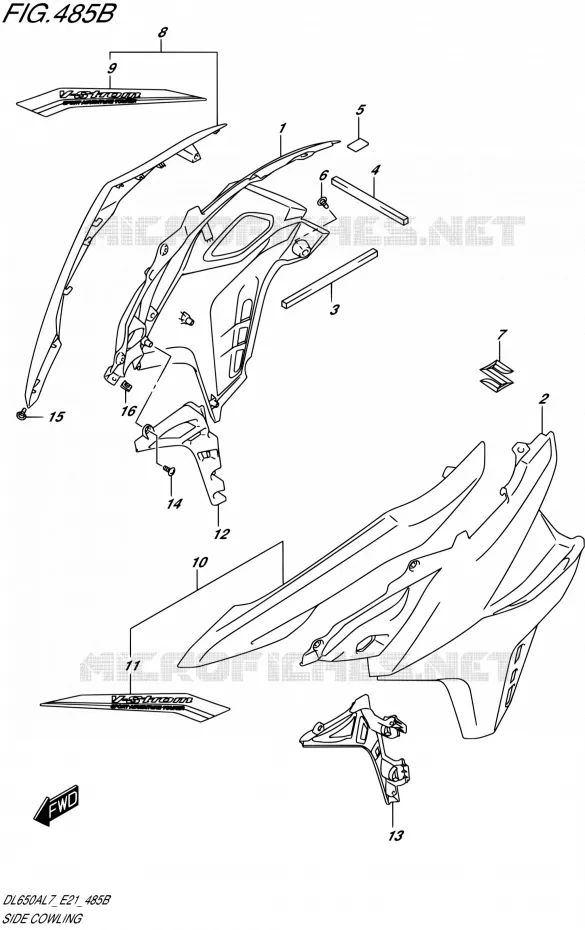 SIDE KUIPNG (DL650AL7 E21) (FOR YVB,YWW) Suzuki MOTO 650 V-STROM 2017  DL650AL7 E21
